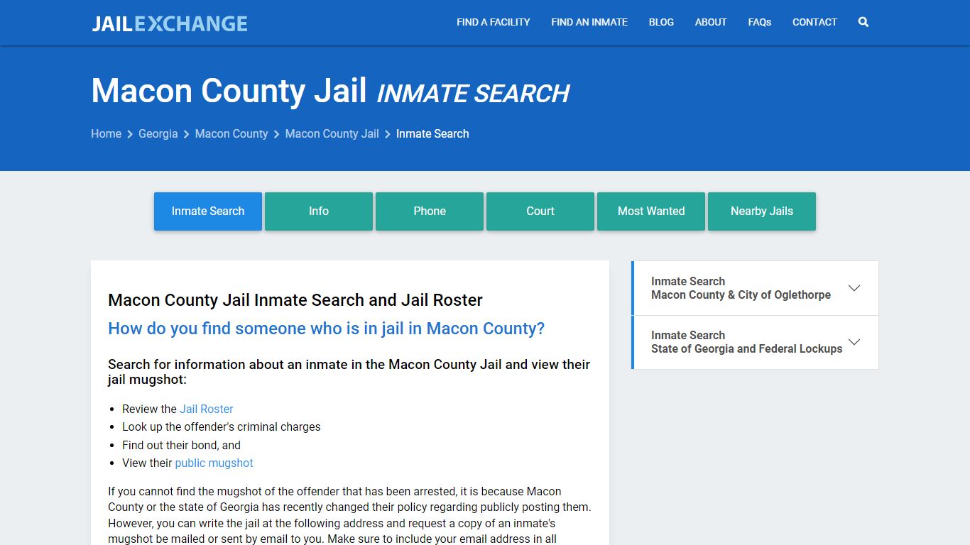 Inmate Search: Roster & Mugshots - Macon County Jail, GA