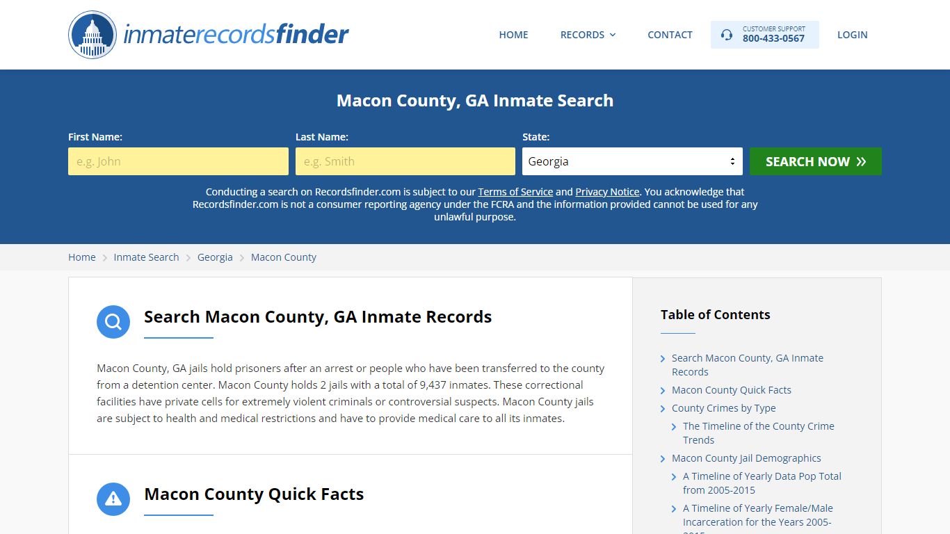 Macon County, GA Inmate Lookup & Jail Records Online - Recordsfinder.com